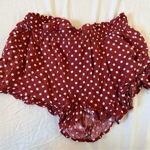 Mason and Belle Red Polka Dot Ruffle Shorts